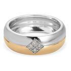 Diamant Ring 925 Silber Bicolor  ca. 0,05 ct image number 0