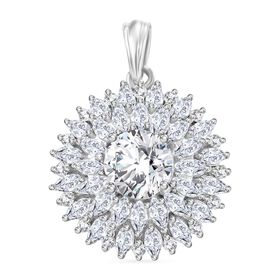 J Francis gefertigt mit SWAROVSKI- Weißer Swarovski Zirkonia Anhänger