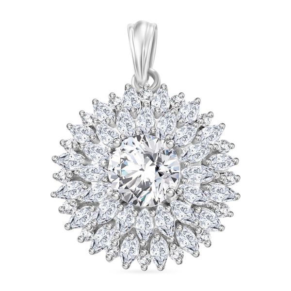 J Francis gefertigt mit SWAROVSKI- Weißer Swarovski Zirkonia Anhänger image number 0