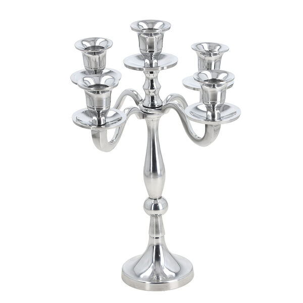 Aluminium Kerzenst&auml;nder &ndash; 5-armig, Klappbar, Nickel-Finish image number 6