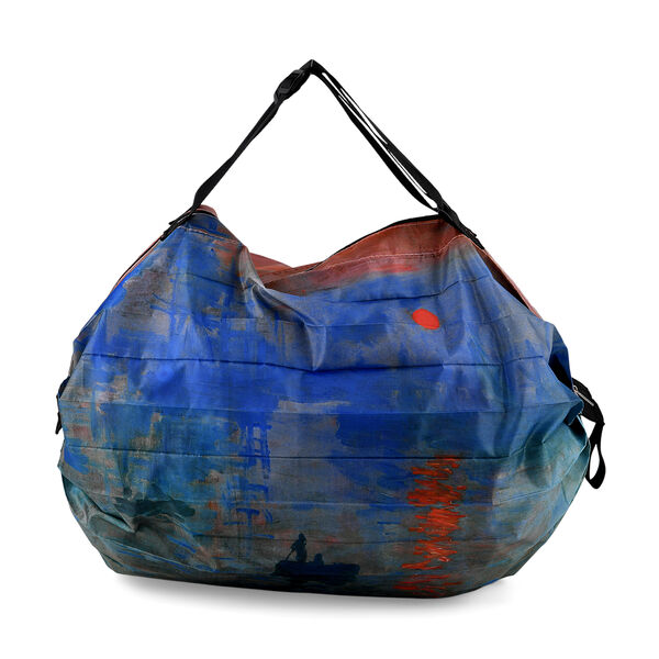 Faltbare Einkaufstasche mit Rei&szlig;verschlussfach 50 x 70 cm Blau Gr&uuml;n Seemotiv