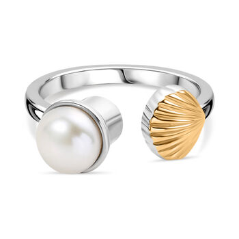 EVER TRUE S&uuml;&szlig;wasser Perle (7.5-8 mm) Ring Nickelfreies Messing Zweifarbige Beschichtung (Gr&ouml;&szlig;e 20.00)