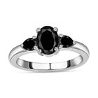 Schwarzer Spinell Ring, Edelstahl (Größe 21.00) ca. 1,61 ct image number 3