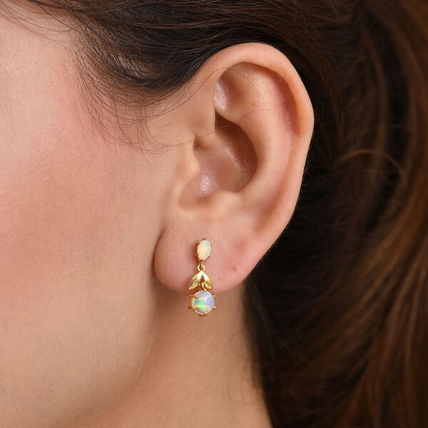 D'Joy AA natürliche, äthiopische Welo Opal Ohrringe - 1,55 ct. image number 2