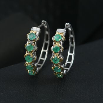 D&rsquo;Joy zweifarbige Socoto Smaragd Creolen - 1,14 ct.