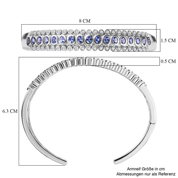 Tansanit und Zirkon Armreif - 4,38 ct. image number 6