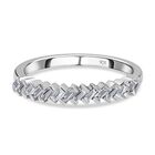 Diamant Band Ring 925 Silber Platin-Überzug image number 0