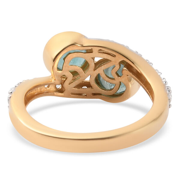 Grandidierit und Zirkon Bypass Ring 925 Silber vergoldet  ca. 1,34 ct image number 6