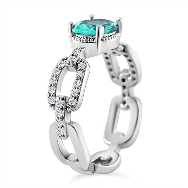 Gr&uuml;ner Zirkonia, Wei&szlig;er Zirkonia Ring Messing (Gr&ouml;&szlig;e 16.00) image number 3