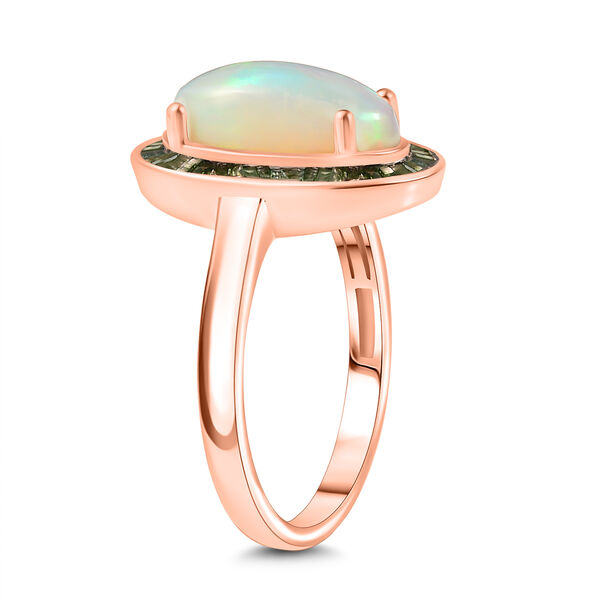 D&rsquo;Joy AA nat&uuml;rlicher, &auml;thiopischer Welo Opal und gr&uuml;ner Diamant Ring - 2,75 ct. image number 5