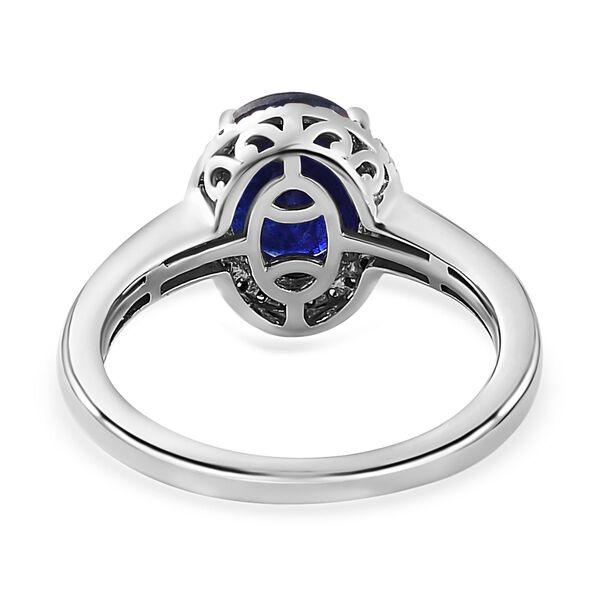 Masoala Saphir (Fissure gefüllt), Weißer Diamant Ring, 925 Silber platiniert (Größe 16.00) ca. 2.78 ct image number 6