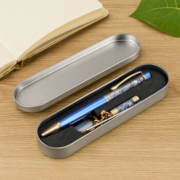 Larimar Edelstein Stift-Set, Blau