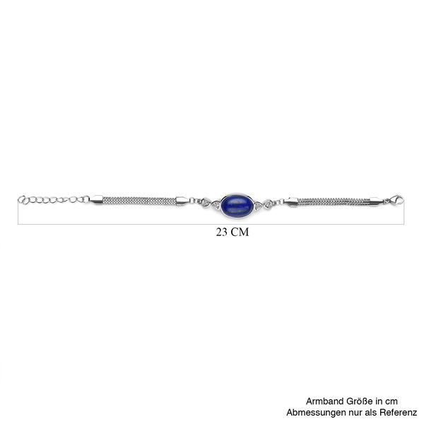 Lapislazuli und weißes Kristall-Armband, 19 cm- 12,80 ct. image number 6
