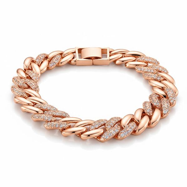 Wei&szlig;er Zirkonia Armband ca. 18.5 cm Nickelfreies Messing, ros&eacute;farben