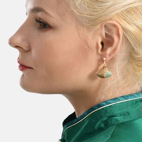 LA MAREY 2er-Set Brokat Seiden-Haarspangen und Ohrringe, Beige