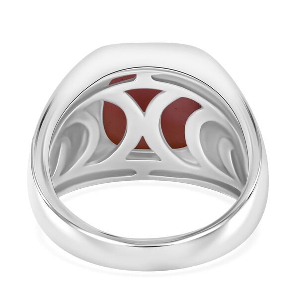 AAA Natürlicher Rosa Königsmuschel Perle (12x12 mm) Ring 925 Silber rhodiniert (Größe 18.00) ca. image number 5