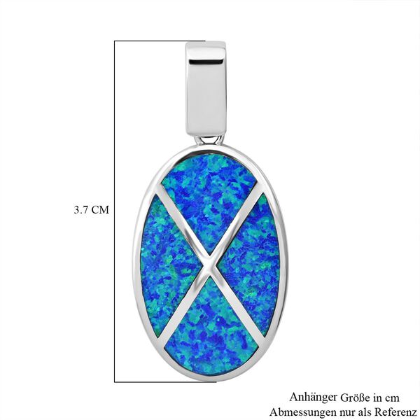 Simulierter blauer Opal Anhänger image number 5