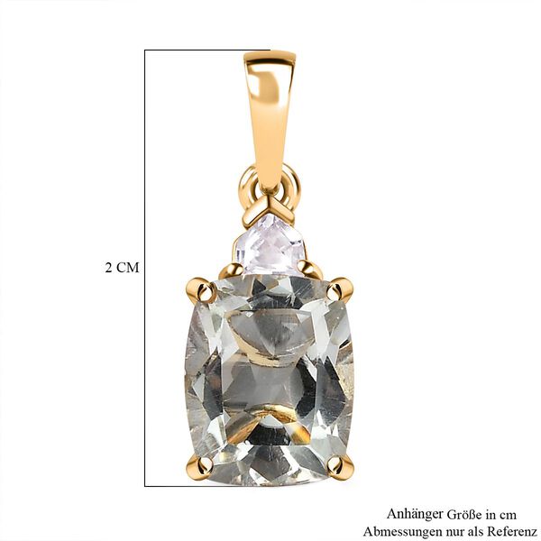 Prasiolite Schmuckset 925 Silber Gelbgold Vermeil ca. 6,30 ct. image number 11