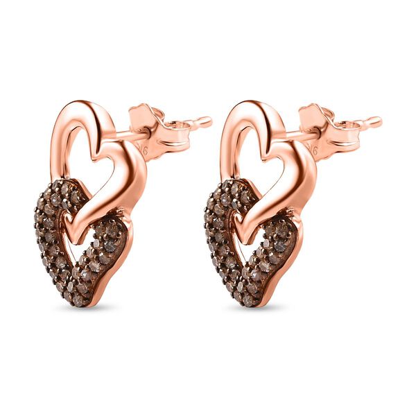 GP Amore Kollektion - Champagner Diamant und Kanchanaburi blaue Saphir-Ohrringe - 0,57 ct. image number 3