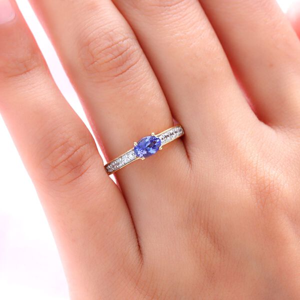 Tansanit und Zirkon Ring - 0,49 ct. image number 3