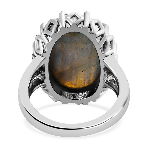 Labradorit Ring, Edelstahl, (Gr&ouml;&szlig;e 17.00) ca. 13.23 ct image number 6