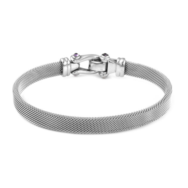 Afrikanischer Amethyst-Armreif, 20 cm, Edelstahl ca. 0,13 ct image number 5