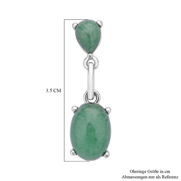 Gr&uuml;ne Aventurin Ohrringe, silberfarben ca. 25.00 ct image number 4