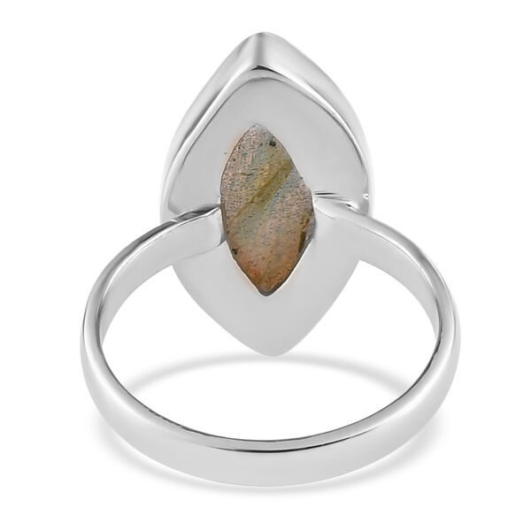 Labradorit Solit&auml;r Ring 925 Silber platiniert  ca. 7,05 ct image number 6