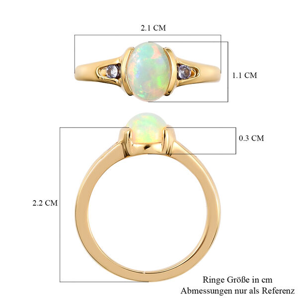 Natürlicher, äthiopischer Opal und Tansanit-Ring, 925 Silber vergoldet  ca. 1,05 ct image number 7