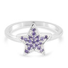 LUSTRO STELLA - Amethyst Zirkonia Stern Ring 925 Silber (Größe 16.00)