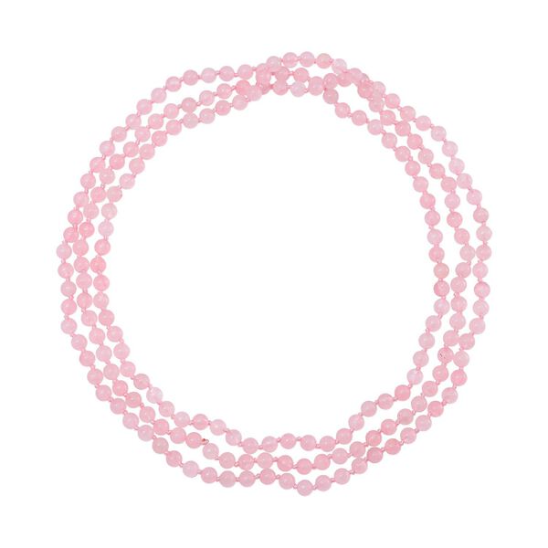 Dreilagige Rosenquarz-Halskette, 150cm - 375 ct. image number 3