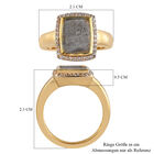 Meteorit und Zirkon Ring 925 Silber vergoldet  ca. 4,81 ct image number 6