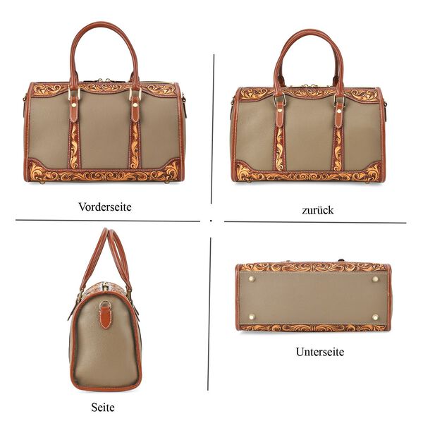 Grand Pelle  - Echtleder Umh&auml;ngetasche, 34,5x15x21 cm, gr&uuml;n image number 5