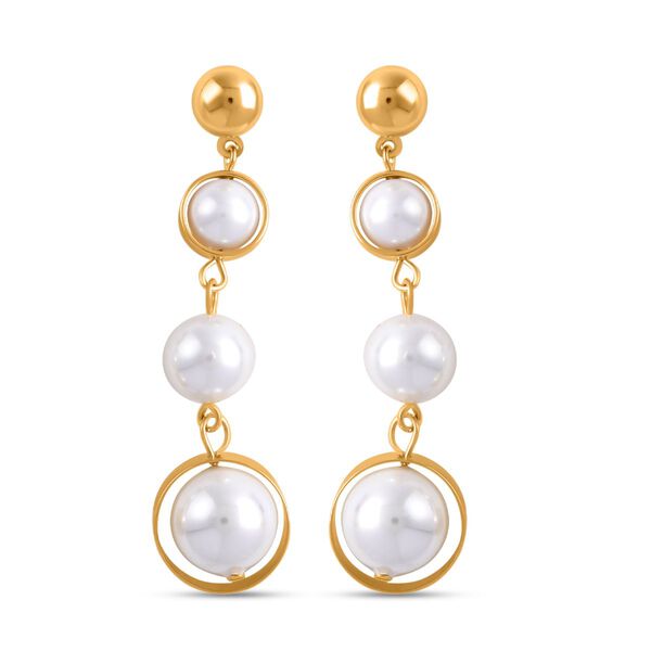 Wei&szlig;e Muschelkernperlen-Ohrringe - 35 ct.