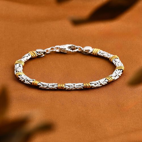 Royal Bali - 925 Silber Zweifarbige Beschichtung Armband ca. 18 cm ca. 16,17g image number 1