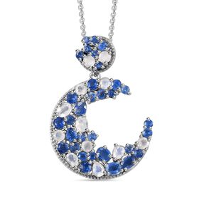 GP Celestial Dream Kollektion- AA Kyanit, Regenbogen Mondstein und Kanchanaburi blauer Saphir-Anhänger mit 45cm Kette -  4,78 ct.