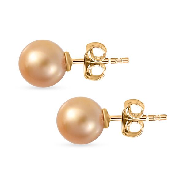 AAA goldene S&uuml;dseeperle-Ohrringe in 750 Gold image number 6