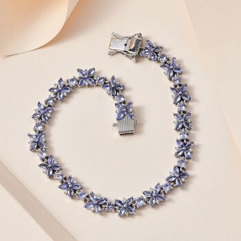 Tansanit und Zirkon Armband