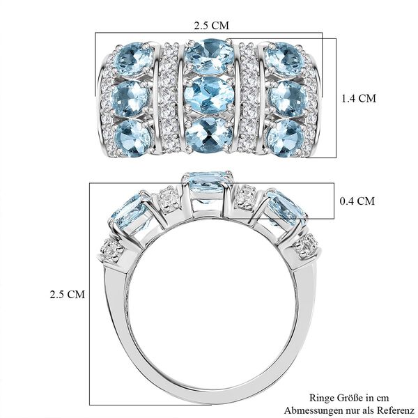 Espirito Santo AA Aquamarin und Zirkon Ring, ca. 3.21 ct. image number 7