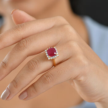 D'Joy AA afrikanischer Rubin und Moissanit Ring - 5,64 ct.