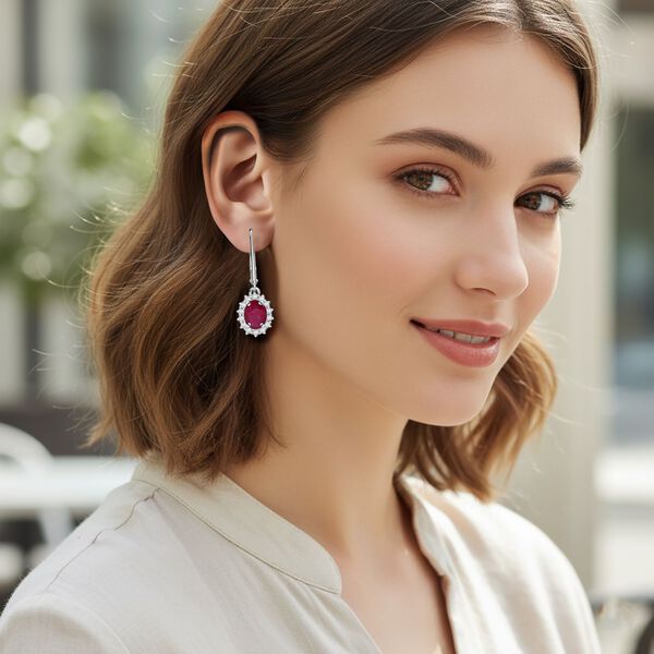 D'Joy afrikanische Rubin und Zirkon Ohrringe - 4,37 ct. image number 2