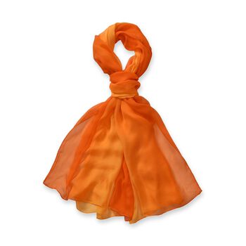 LA MAREY Ombre Chiffon Seiden Schal, Gelb