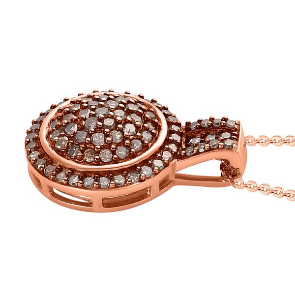 Nat&uuml;rlicher Champagner Diamant-Anh&auml;nger mit 50cm Kette - 0,75 ct. image number 4