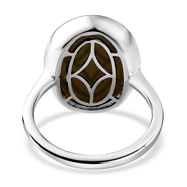 Boulder Opal Triplett Solitär-Ring, 925 Silber platiniert, 6,45 ct. image number 7