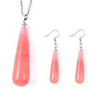 Kirsche Quarz Schmuckset  Edelstahl, Eisen, Legierung ca. 150.00 ct