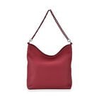 Hobo Umhängetasche aus Echtleder mit Ketten- und Lederriemen, ca. 31x11x32,5 cm, Rot