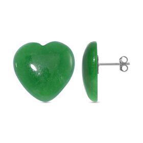 Grüne Jade Herz Ohrringe - 35 ct.