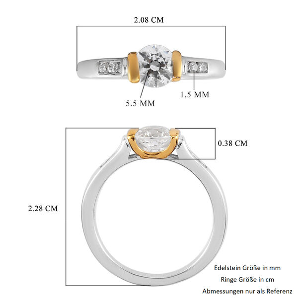 LUSTRO STELLA Hergestellt mit ZIRKONIA Ring 925 Silber zweifarbige &Uuml;berzug image number 6