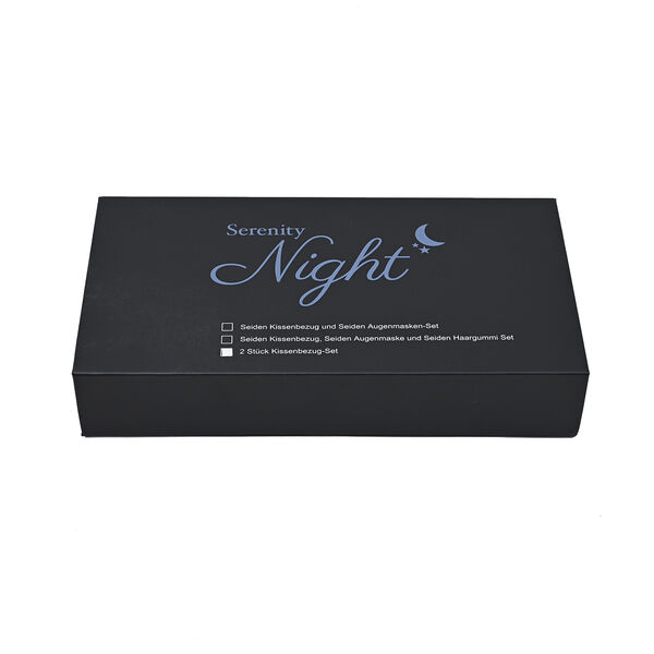 SERENITY NIGHT: Premium-Kollektion, 2er-Set - Kissenbez&uuml;ge aus 100% Maulbeerseide, Schwarz&nbsp; image number 8