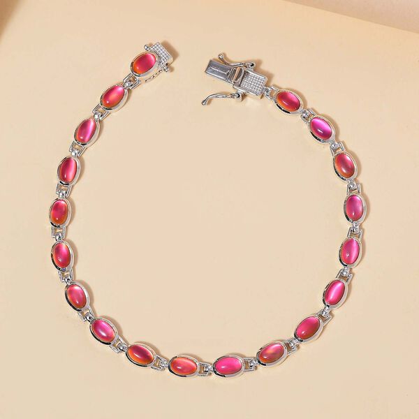 Flamingo Mondstein Armband ca. 19 cm 925 Silber rhodiniert ca. 10,03 ct. image number 2